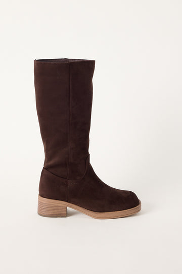 Therapy Fever Boot Chocolate Faux Suede
