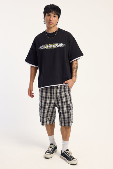 Worship Malibu Elastic Cargo Short Black