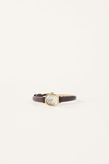 Timex Originals Canatina Mini 17mm Leather Strap Watch Gold and Brown