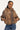 Neovision Untamed Bambi Cropped Oversized Hoodie Brown Print