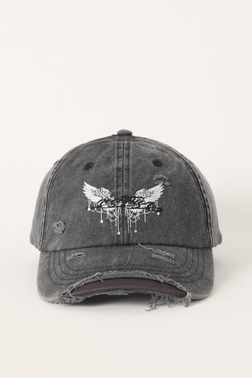 Neovision Shadow Span Distressed Dad Cap Washed Black