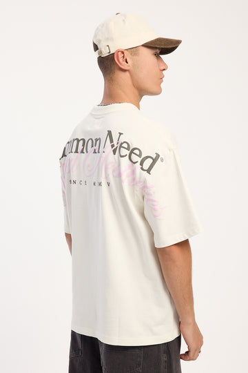 Common Need Distinct Heavyweight Easy Tee Cloud White