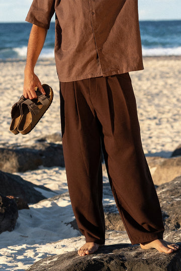 Common Need Beaumont Baggy Tailored Trouser Dark Brown