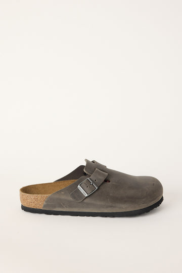 Birkenstock Mens Boston SFB Iron Oiled Leather Regular Iron