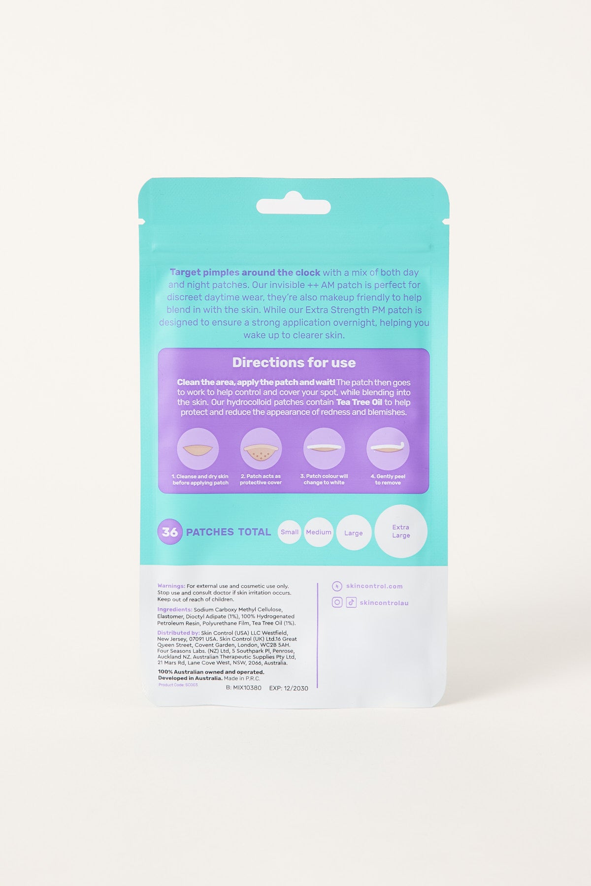 Skin Control Control Kit Skin Control Skin Control Pimple Patch AM & PM Mixed 36pk Clear ...