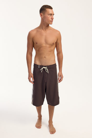 Rusty Razor-Wing Fixed Waist Boardshort Chocolate