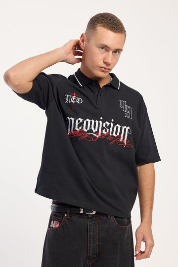 Neovision Skriptum Boxy Cropped Polo Asphalt