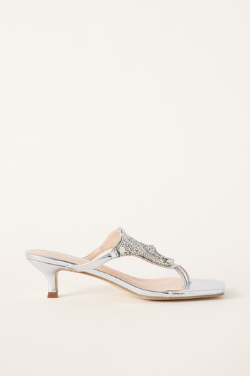 Verali Mackenzie Thong Heel Silver