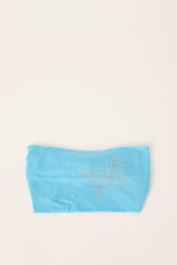 Token Y2k Diamante Headband Blue