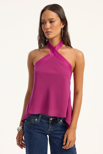 Perfect Stranger LYRA HALTER TOP Magenta