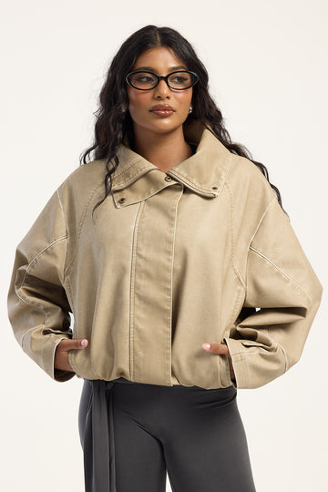 Lioness Shoreline Funnel Jacket Camel