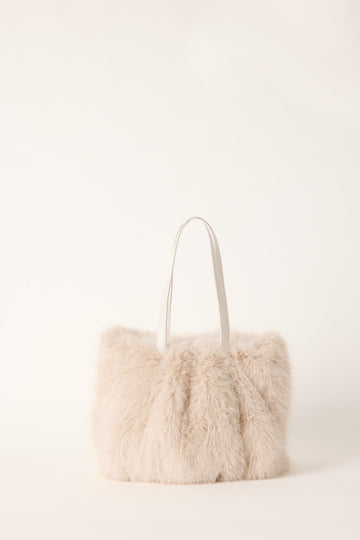 Token Fluffy Shoulder Bag Cream