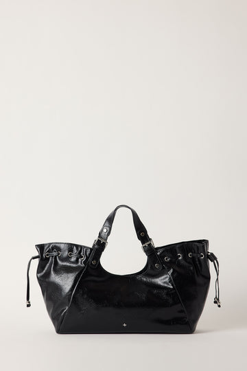 Peta + Jain Roller Tote Bag Black PU