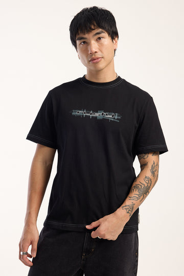 Rusty Check Wise Slim Fit Tee Black