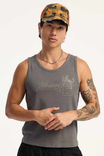 Neovision Graven Cropped Singlet Tank Washed Black