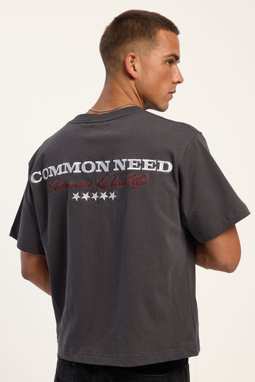 Common Need Superior Heavyweight Signature Tee Off Black