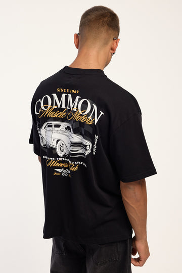 Common Need Muscle Motors Heavyweight Easy Tee Black
