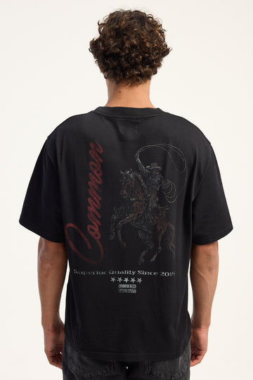 Common Need Frontier Heavyweight Signature Tee Washed Black