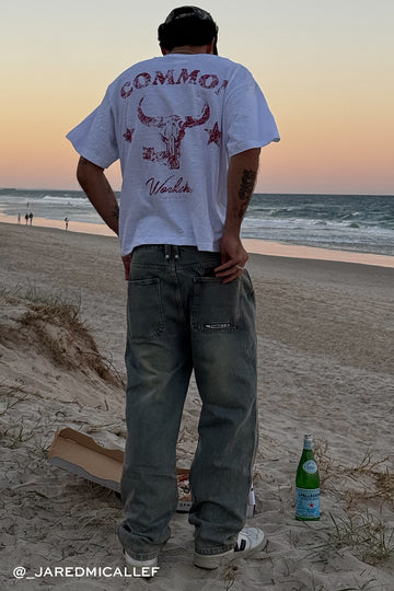 Common Need Outland Slub Signature Tee White