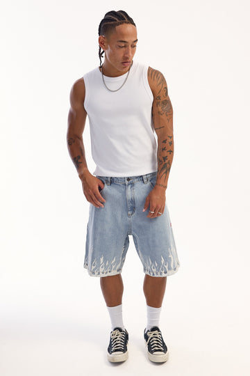 Billy Bones Club Burner Denim Jorts Washed Blue