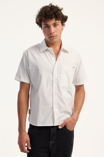 Rusty Michael Scott Cropped Slim Fit Shirt White