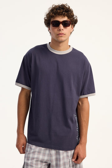 Rusty Lockout Cropped Ringer Tee Dark Blue