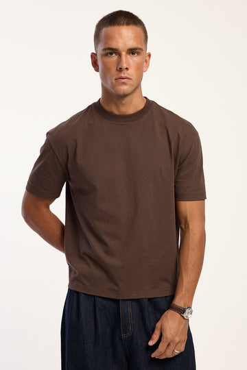 Open Archive Organic Accord Slim Fit Tee Brown