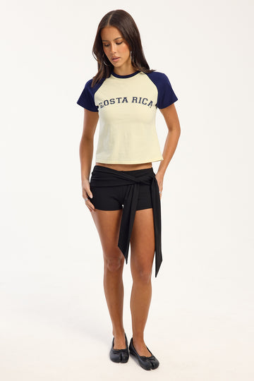 Luck + Trouble Mikaela Tie Booty Short Black