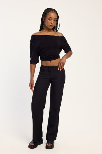 Rusty Business Mummy Low Rise Suit Pant Black