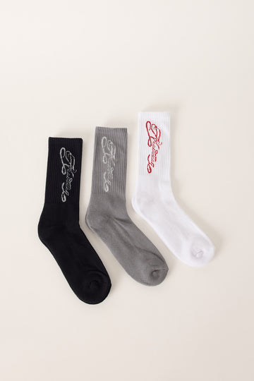 Neovision Calligraphy Quarter Crew Sock 3 Pack Multi
