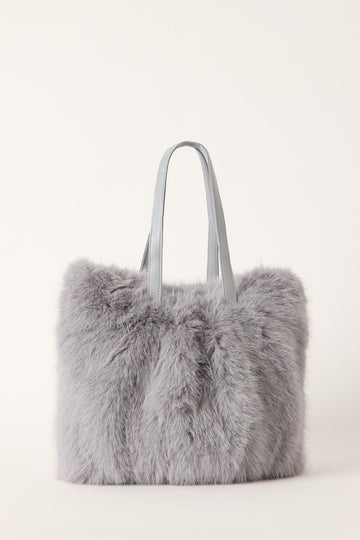 Token Fluffy Shoulder Bag Grey