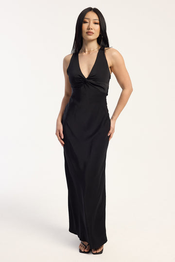 Perfect Stranger Ellie Twist Front Maxi Dress Black