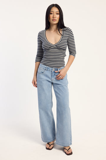 Luck + Trouble Tammy Low Rise Baggy Light Blue Denim