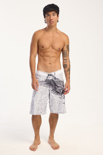 Affliction Death Eyes Boardshort White
