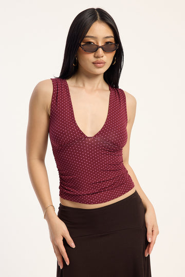 Motel Lycia Top Micro Polka Wine