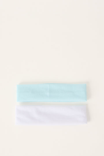 Token Katie Headband 2 Pack Aqua & White