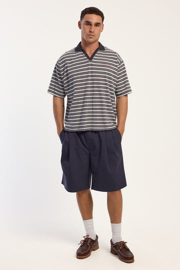 Common Need Realm Elastic Waist Short Navy