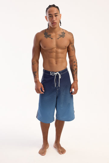 Rusty Dutty Fixed Waist Boardshort Shadow Blue