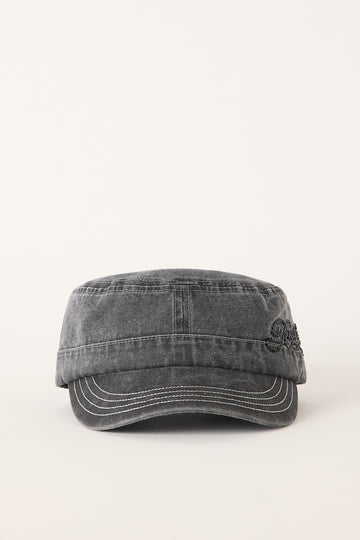 Rusty Fiend Luxe Military Cap Washed Black
