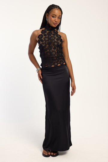Lioness Front Row Maxi Skirt Noir