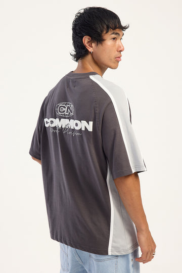 Common Need Pivot Raglan Heavyweight Easy Tee Off Black/Grey