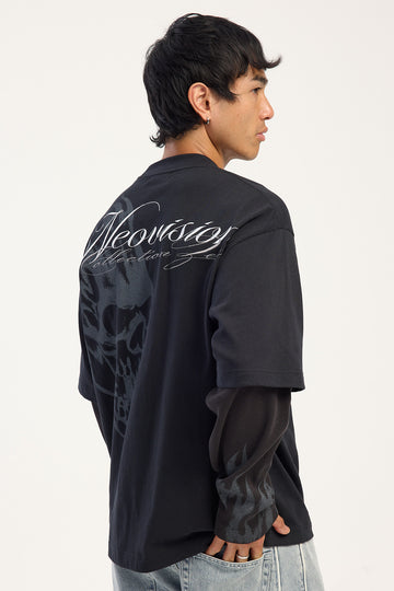 Neovision Mercy Street Layered Long Sleeve Tee Black
