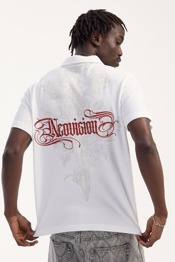 Neovision Rosarium Slim Fit Cropped Polo White