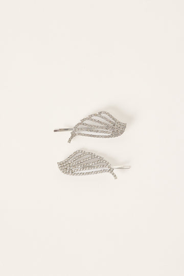 Neovision Winged Hair Clip Pack Silver