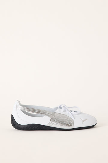 Puma Womens Speedcat Ballet Nova Sneaker Metallic White