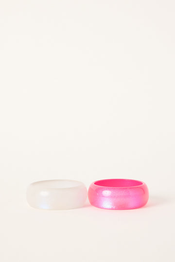 Token Shimmer Bangles 2 Pack Pink & White