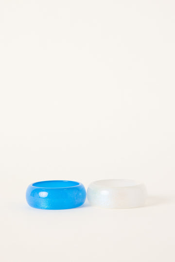 Token Shimmer Bangles 2 Pack Blue & White