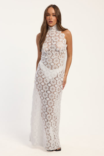 Lioness Trophy Maxi Dress Porcelain