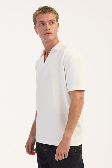 Common Need Alfie Boxy Polo White