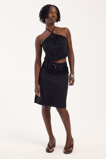 Luck + Trouble Sara 90's Midi Skirt Black